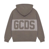 Gcds Kids Felpa Grigio con Banda Logata per Bambini