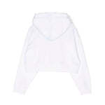 Pinko Kids Felpa Bianca Crop con Cappuccio con Strass per Bambine (retro)