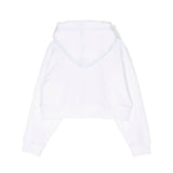 Pinko Kids Felpa Bianca Crop con Cappuccio con Strass per Bambine (retro)