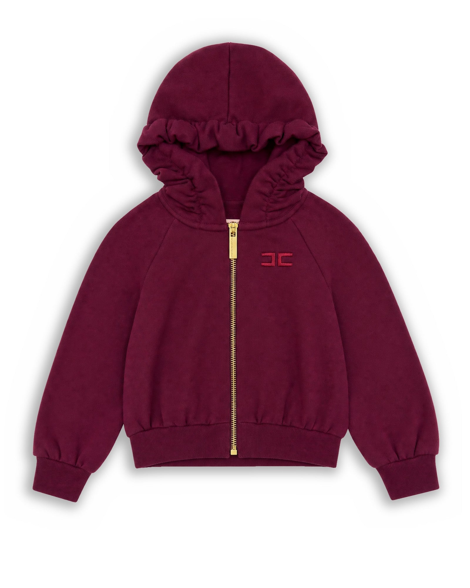 Elisabetta Franchi La Mia Bambina Felpa Cherry con Cappuccio per Neonate