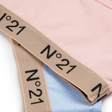 N21 Kids Top Bipack Pesca/Celeste per Bambine