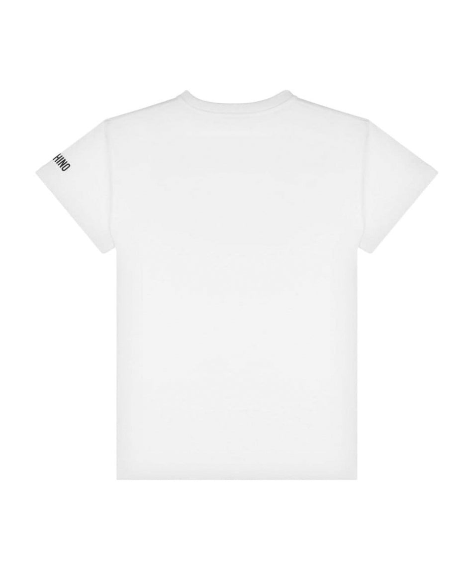 Moschino Kids T-shirt Bianca con Stampa per Bambini (retro)