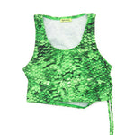 4GIVENESS Copricostume Top Fantasia Rainbow Boa Verde per Bambine