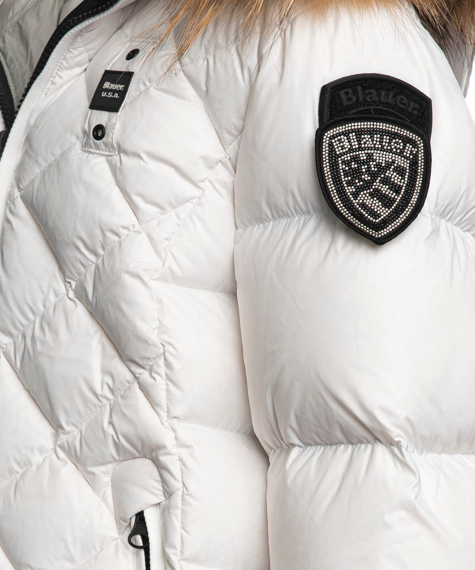 Blauer Kids Giubbino Bianco a Rombi per Bambine
