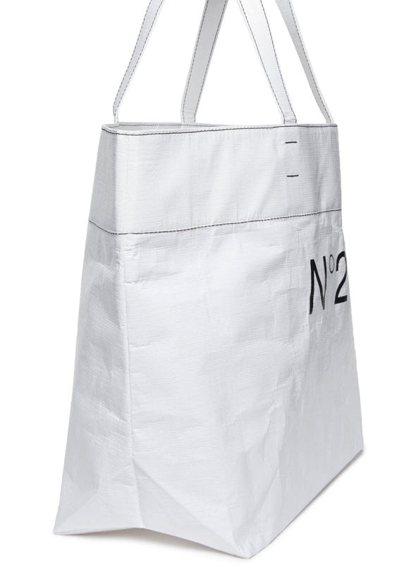 N°21 Kids Borsa Shopper con Logo Bianca