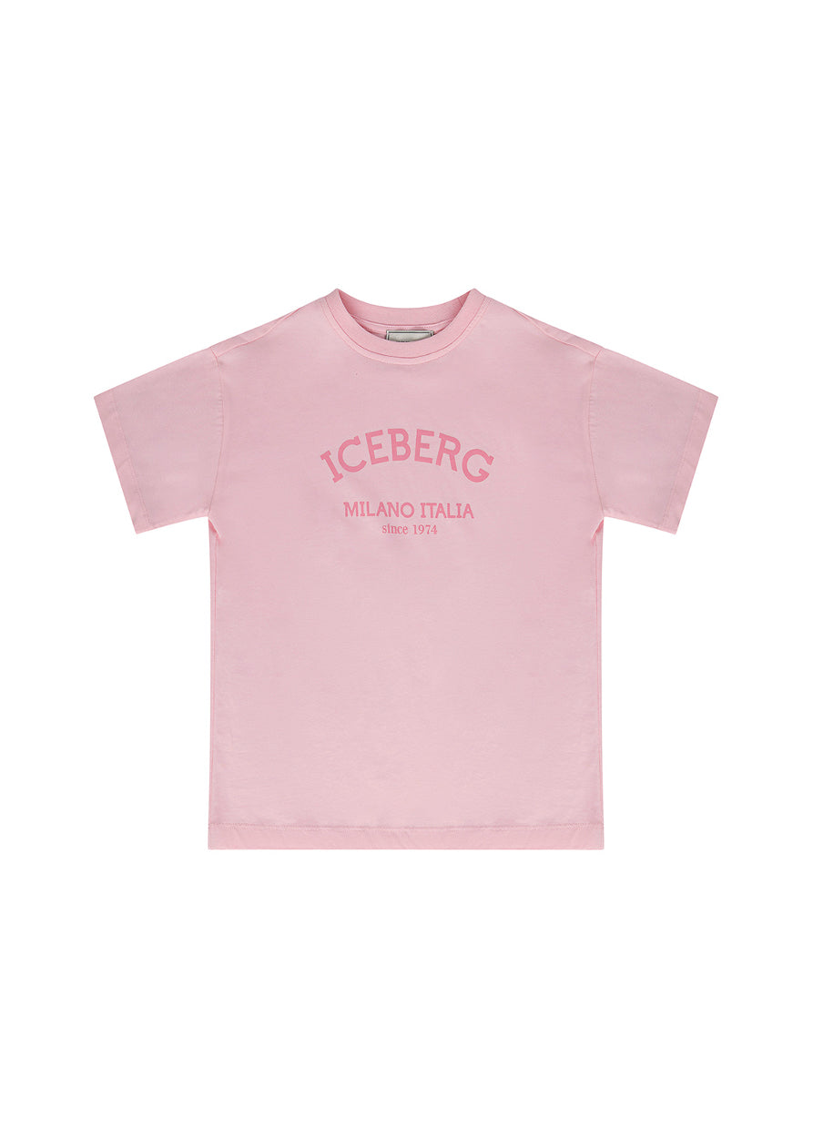 Iceberg Kids T-Shirt Rosa con Logo per Bambine