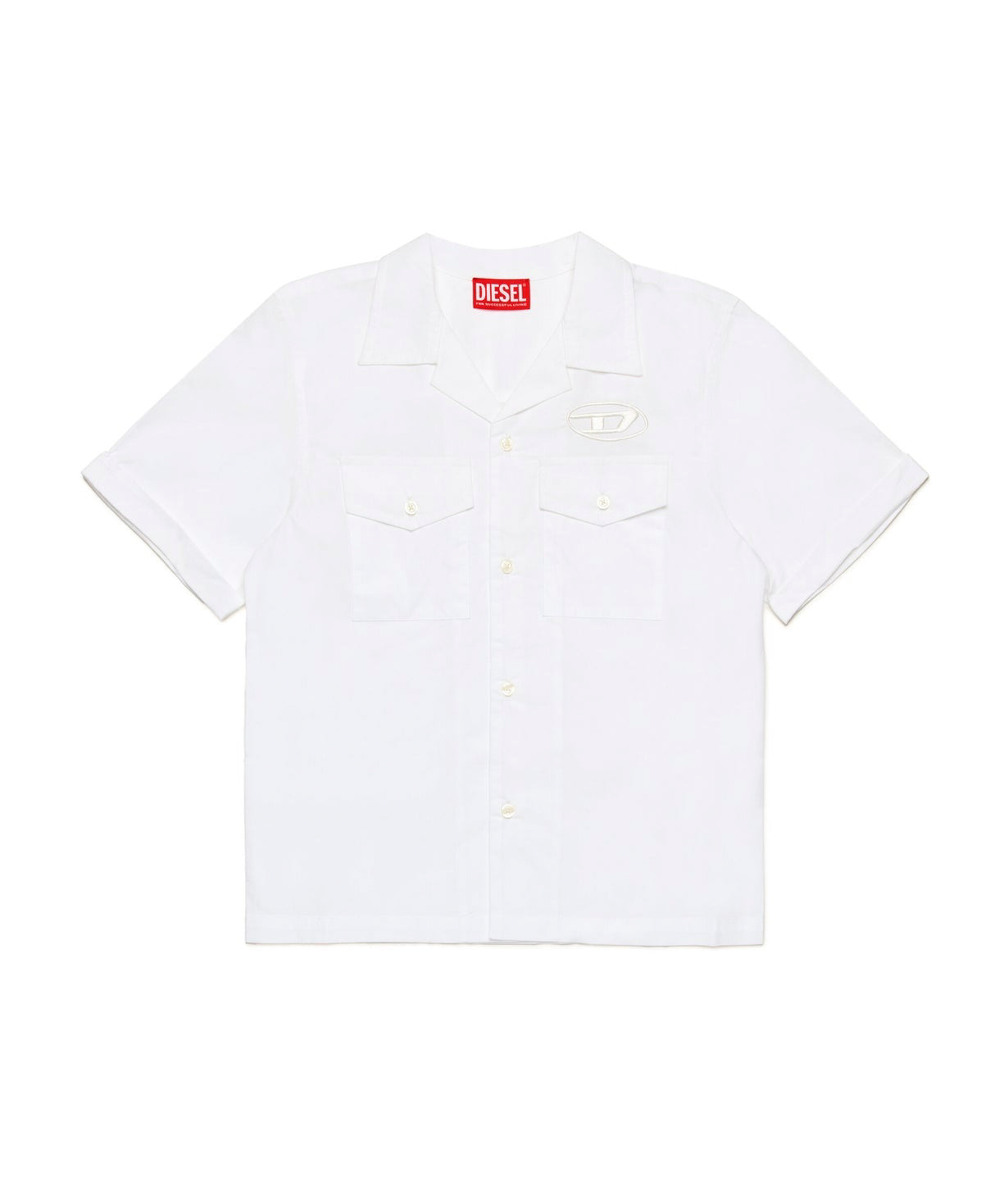 Diesel Kids Camicia Bianca Bowling con Oval D per Bambini