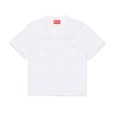 Diesel Kids Camicia Bianca Bowling con Oval D per Bambini