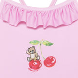 Moschino Kids Costume Intero Rosa con Logo per Neonate