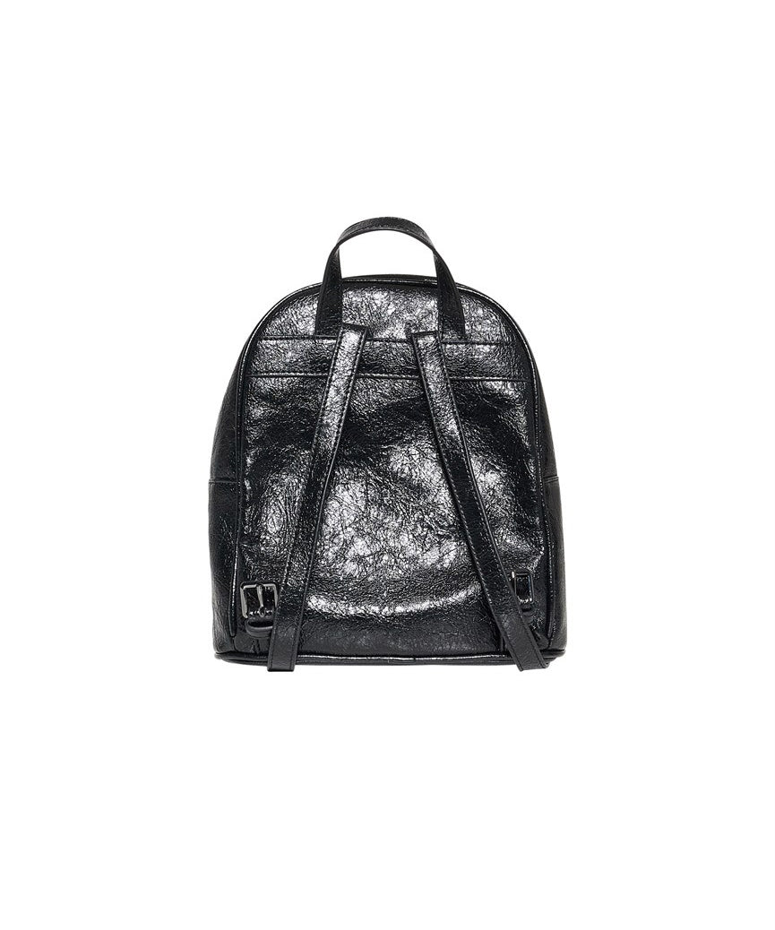 John Richmond Kids Zaino Nero in Pelle con Applicazioni per Bambine