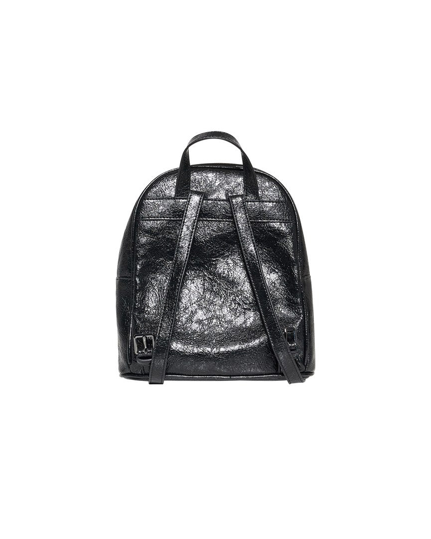 John Richmond Kids Zaino Nero in Pelle con Applicazioni per Bambine