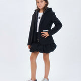 Dsquared2 Kids Gonna Plisettata Nera con Dettaglio Scritta Logo a Contrasto per Bambine
