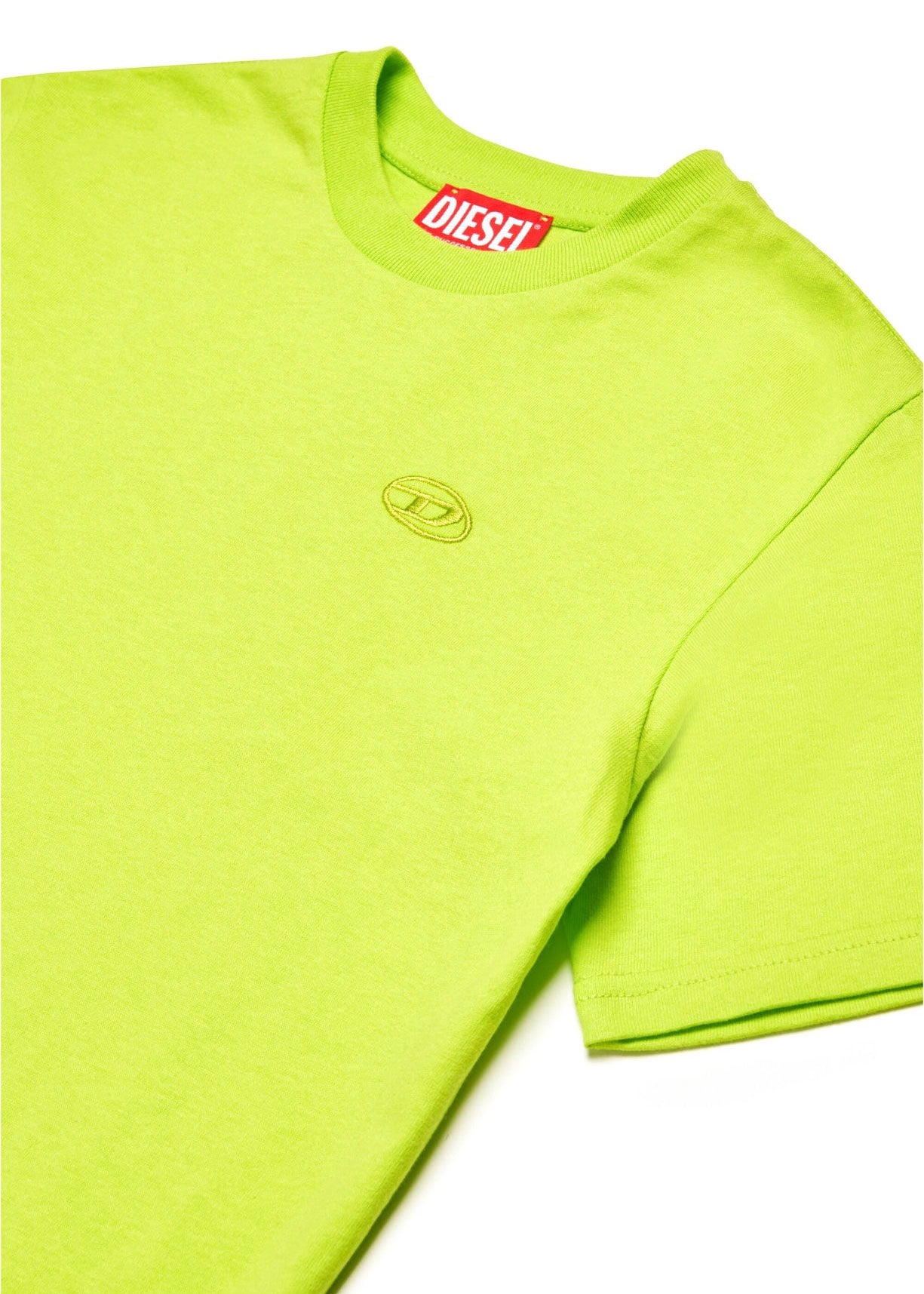 Diesel Kids T-shirt Verde Mela con Logo e Macro Oval D per Bambini