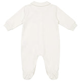 Moschino Kids Tutina Intera Panna in Cotone Unisex con Teddy Bear Ricamato per Neonati