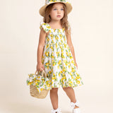 Deolinda kids Cappello in Paglia con Fantasia Limoni per Bambine