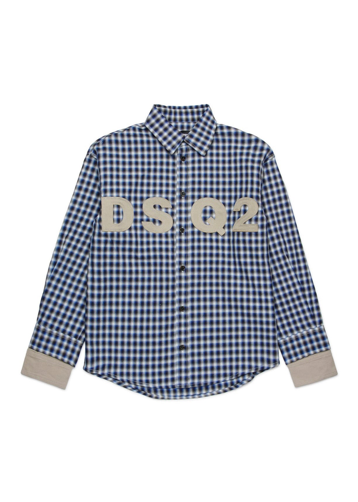 Dsquared2 Kids Camicia a Quadri con Logo (fronte)