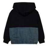 Maison Margiela Kids Felpa Nero e Denim con Logo per Bambini