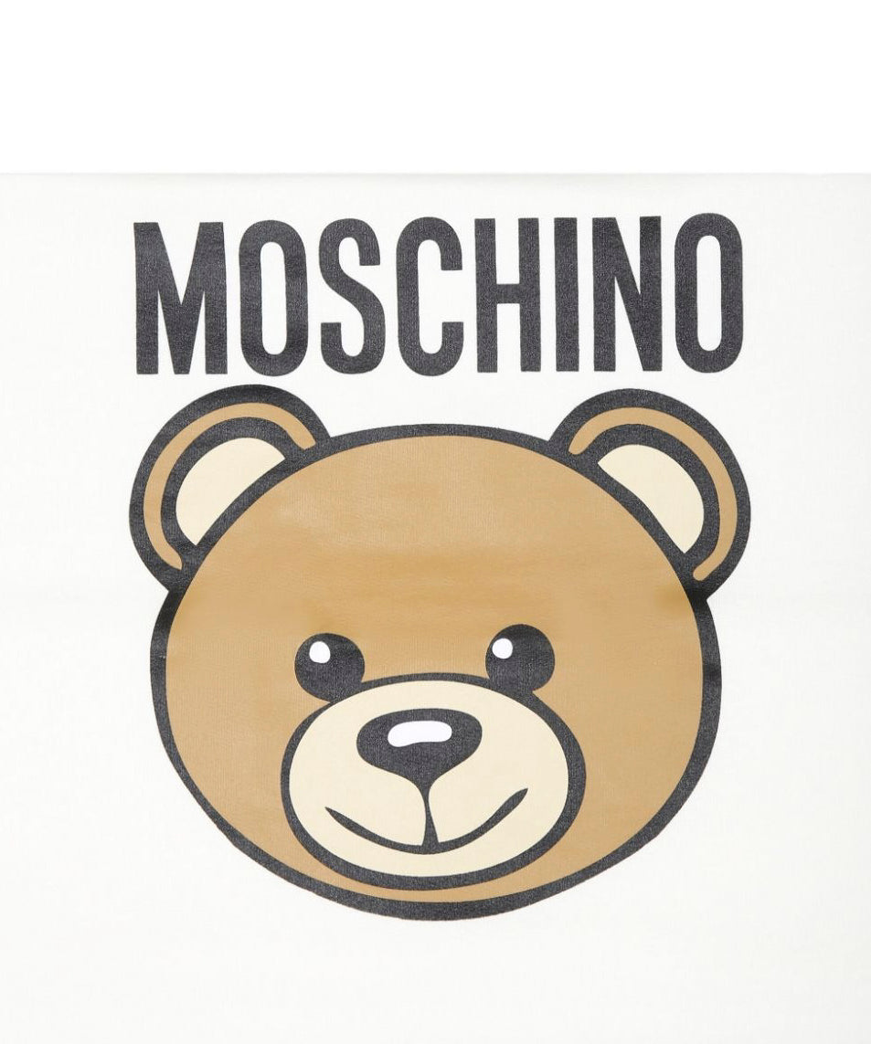 Moschino Kids Coperta Panna con Teddy Bear per Neonati