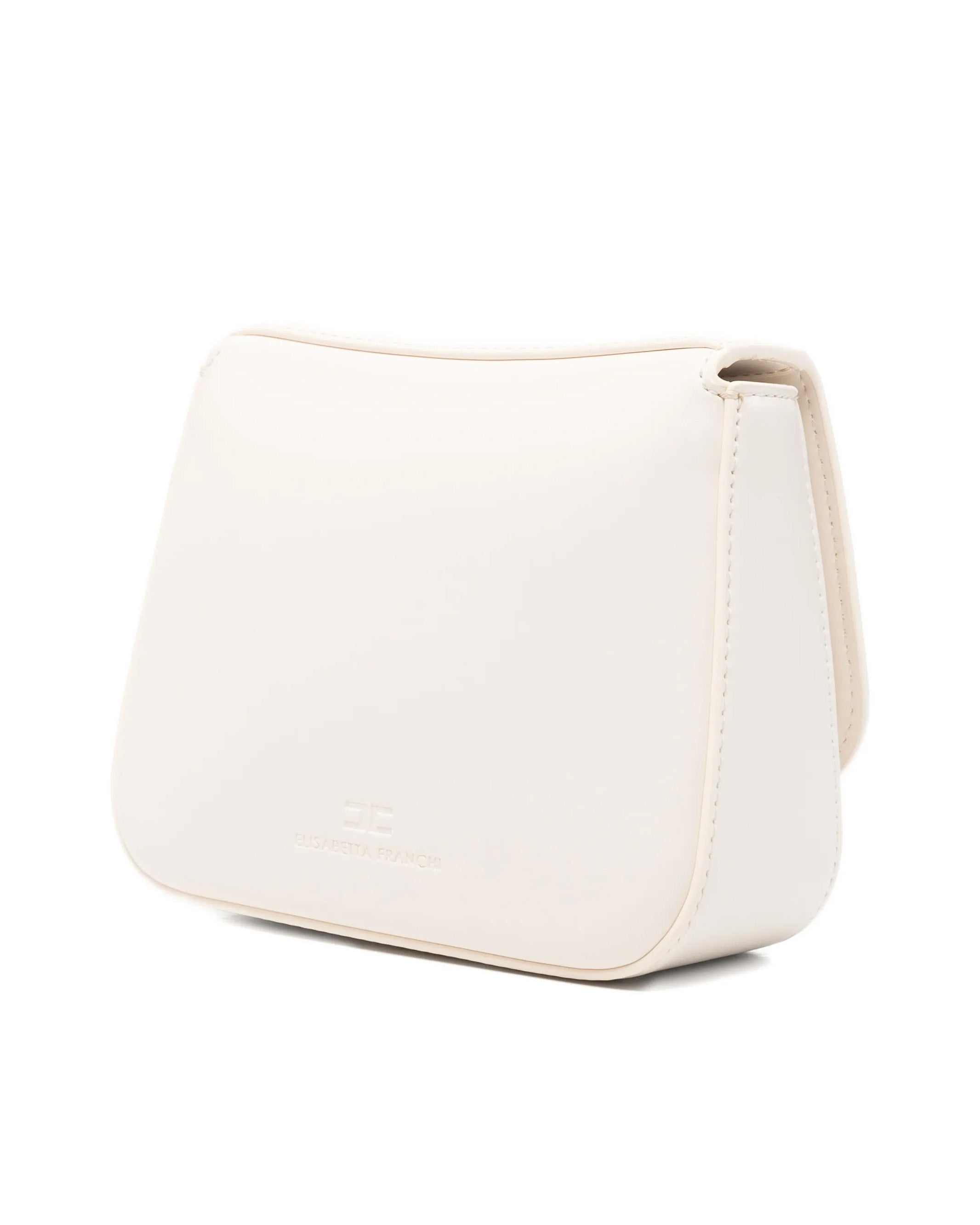 Elisabetta Franchi La Mia Bambina Borsetta a Tracolla Avorio con Applizazioni Mini Loghi per Bambine