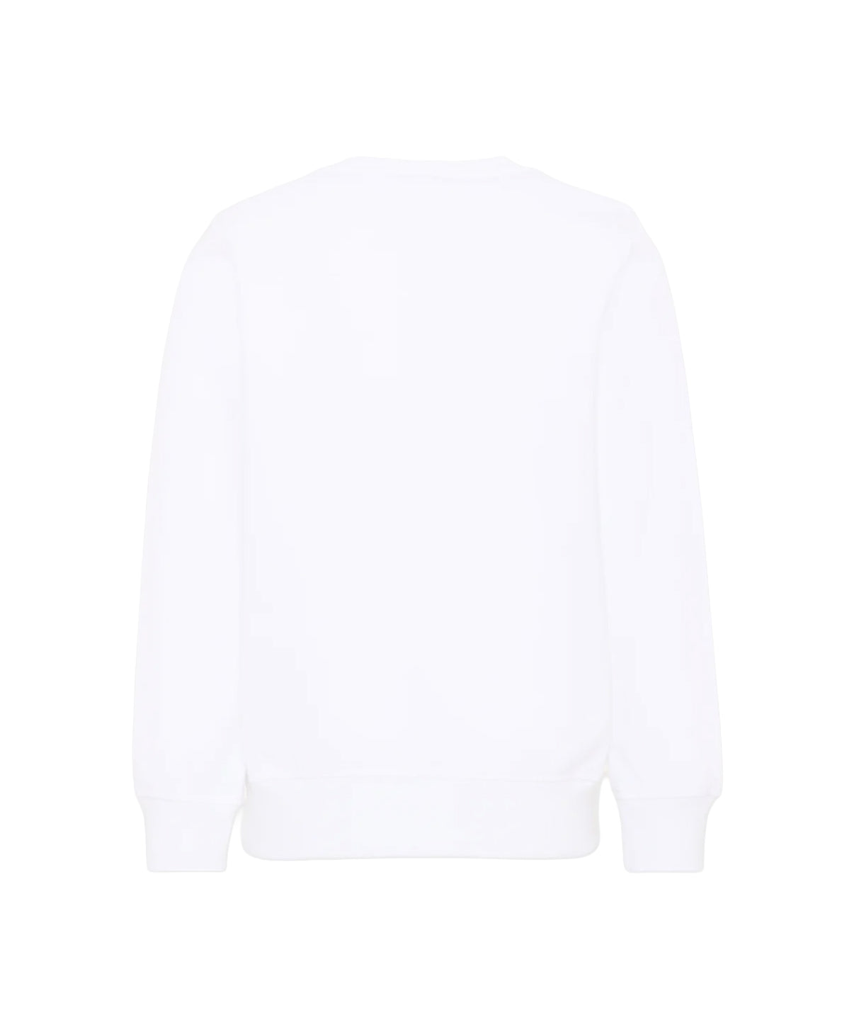 Moschino Kids Felpa Bianco Girocollo in Cotone con Stampa Teddy Bear e Logo per Bambini