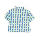 Moschino Kids Camicia a Righe Verde e Blu All-Over per Neonati