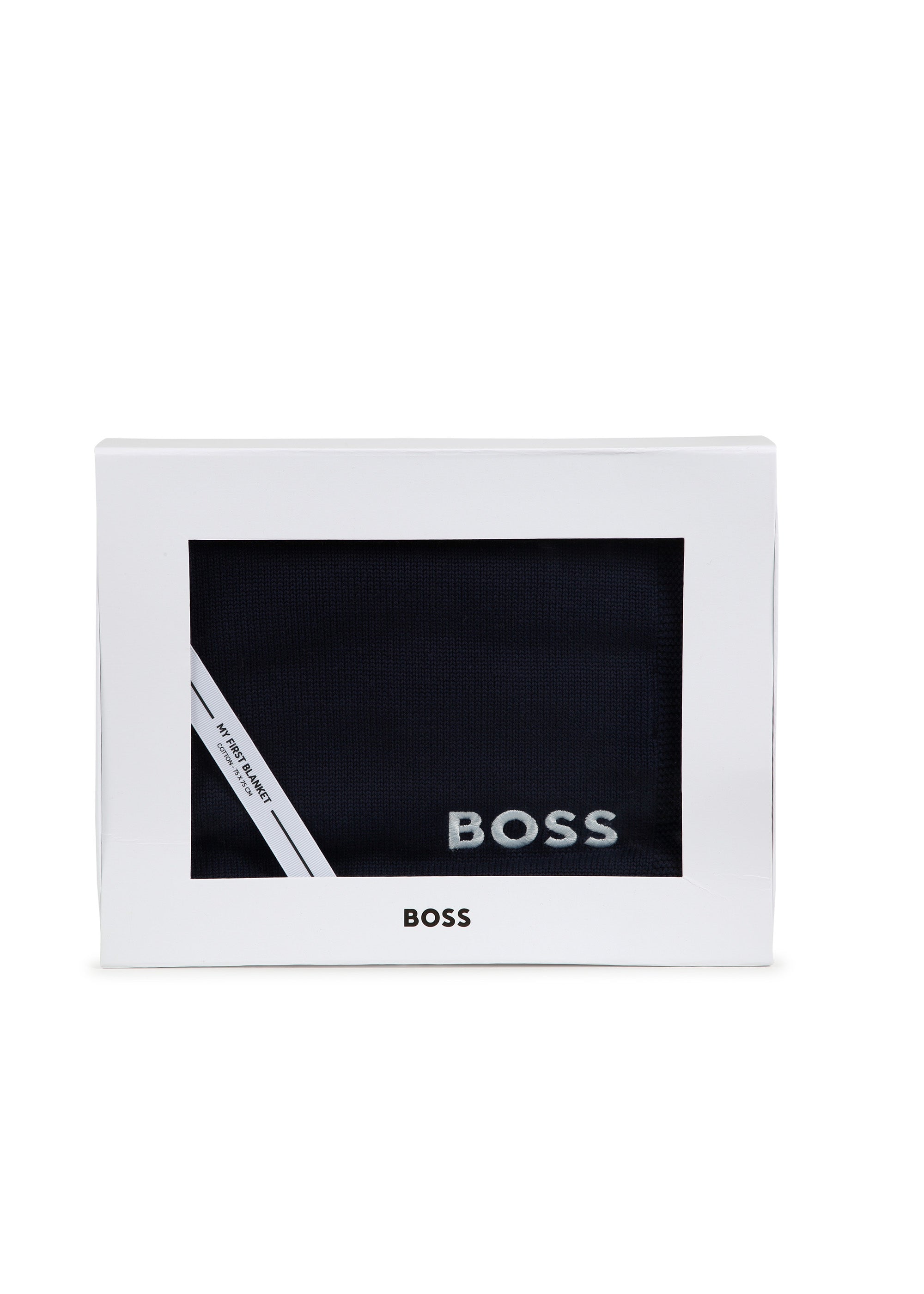 Boss Kids Coperta Blu con Intarso Logo per Neonati