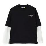 Msgm Kids T-shirt Doppia Manica Lunga Nero/Bianco per Bamine