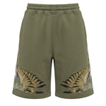 Marcelo Burlon County of Milan Kids Bermuda Verde Militare con Stampa per Bambini