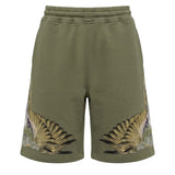 Marcelo Burlon County of Milan Kids Bermuda Verde Militare con Stampa per Bambini