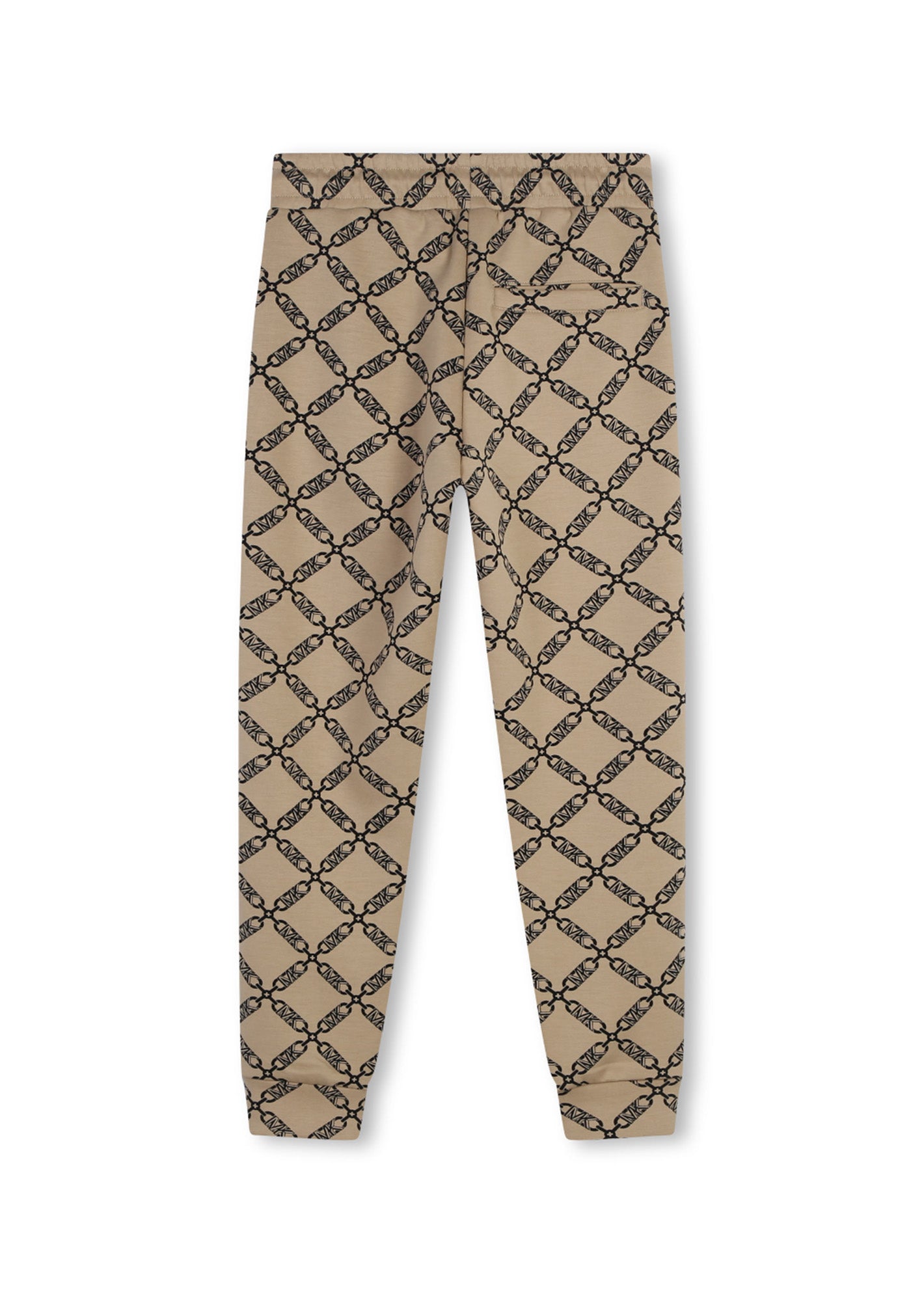 Michael Kors Kids Pantaloni in Felpa Beige con Logo Monogram per Bambine (retro)