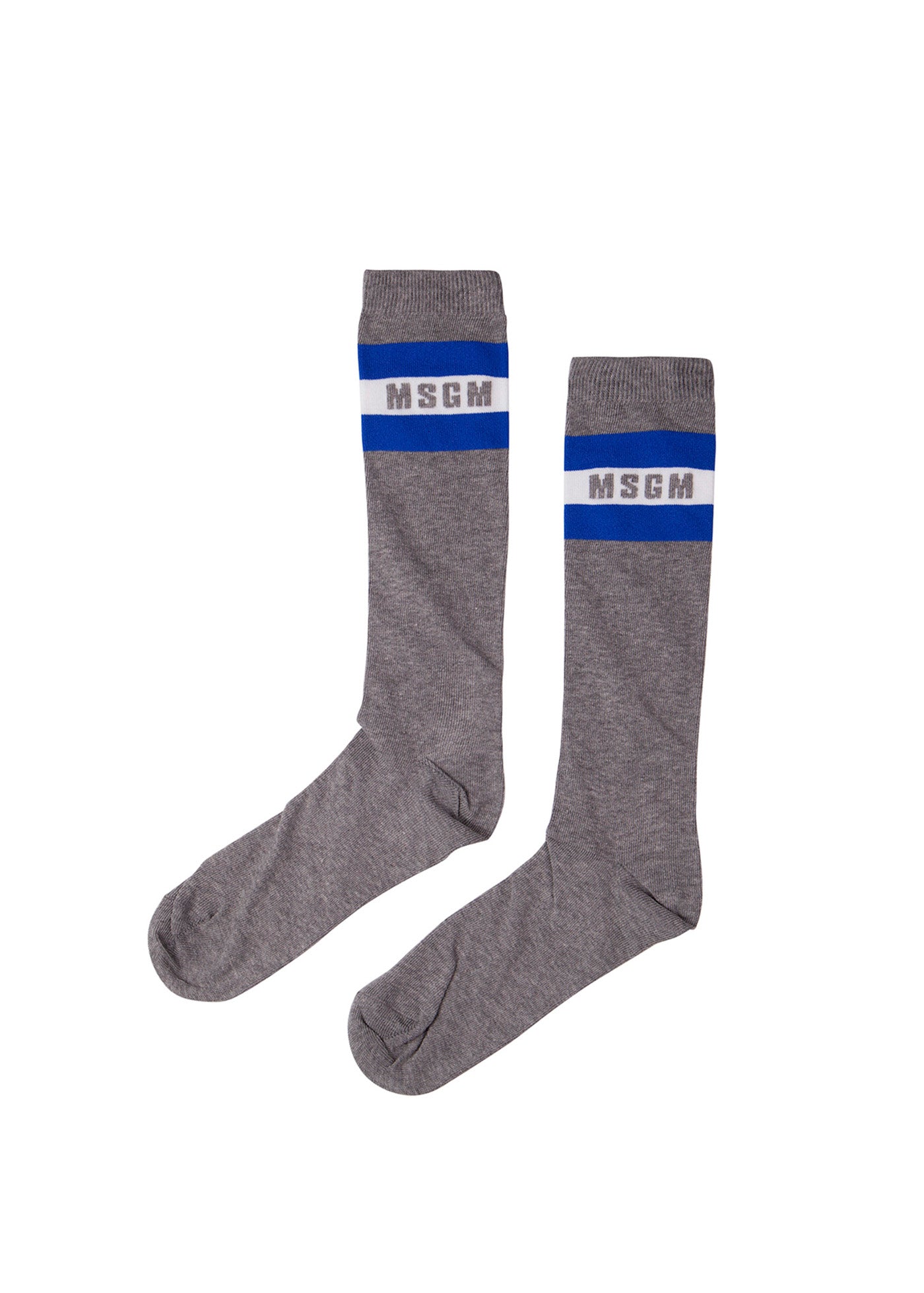 MSGM Kids Calzino Grigio con Logo per Bambini