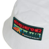 Dsquared2 Kids Cappello Bianco con Patch logo Ricamato