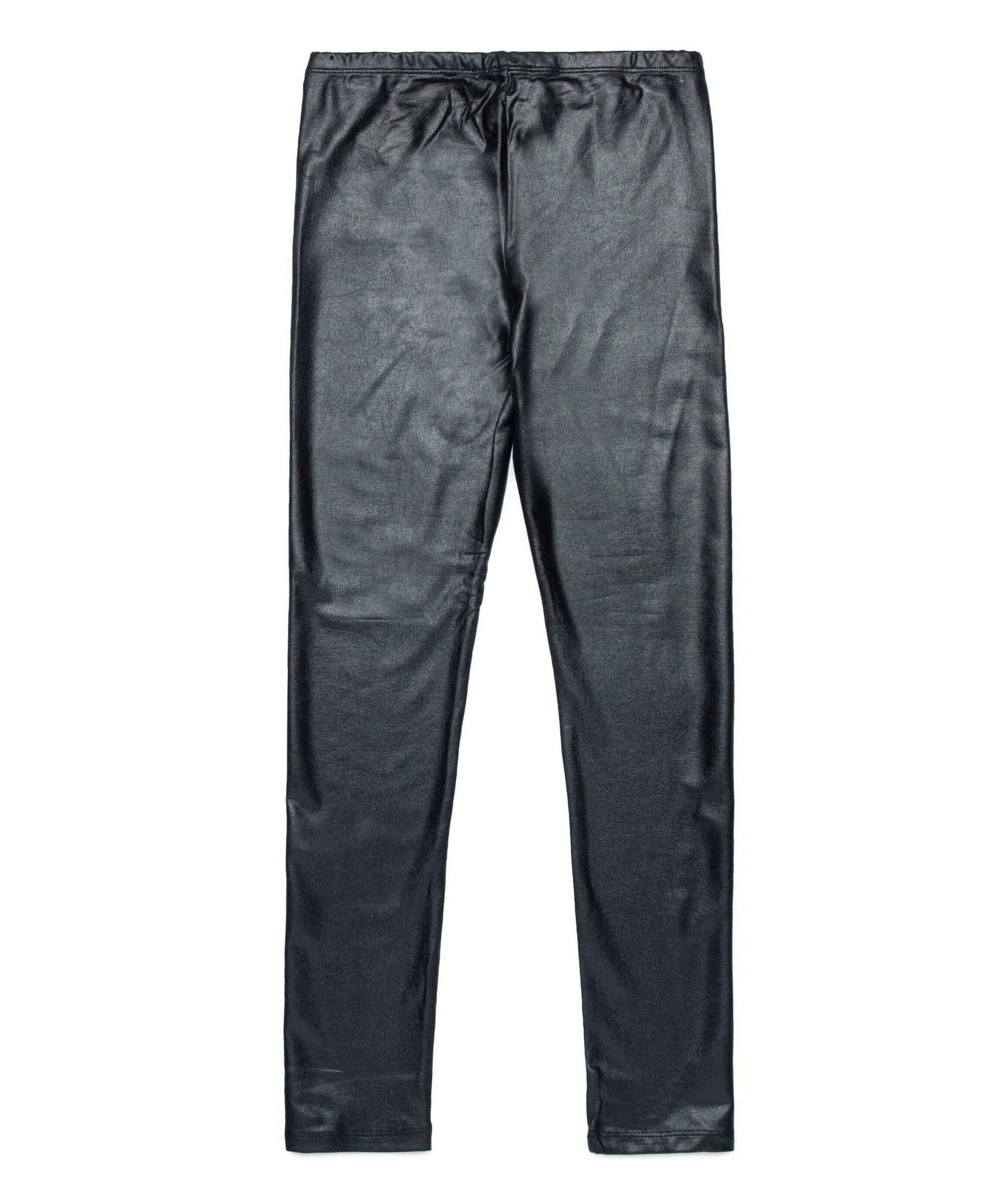 Diesel Kids Leggings in Pelle Neri per Bambine (retro)