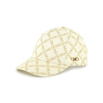 Michael Kors Kids Cappello Crema Logo All over per Bambine (fronte)