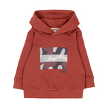 BOSS Kids Felpa Rossa con Cappuccio e Stampa Grafica con Logo per Bambini