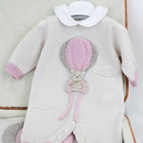 Marlù Tutina Rosa/Beige con Ricamo per Neonate