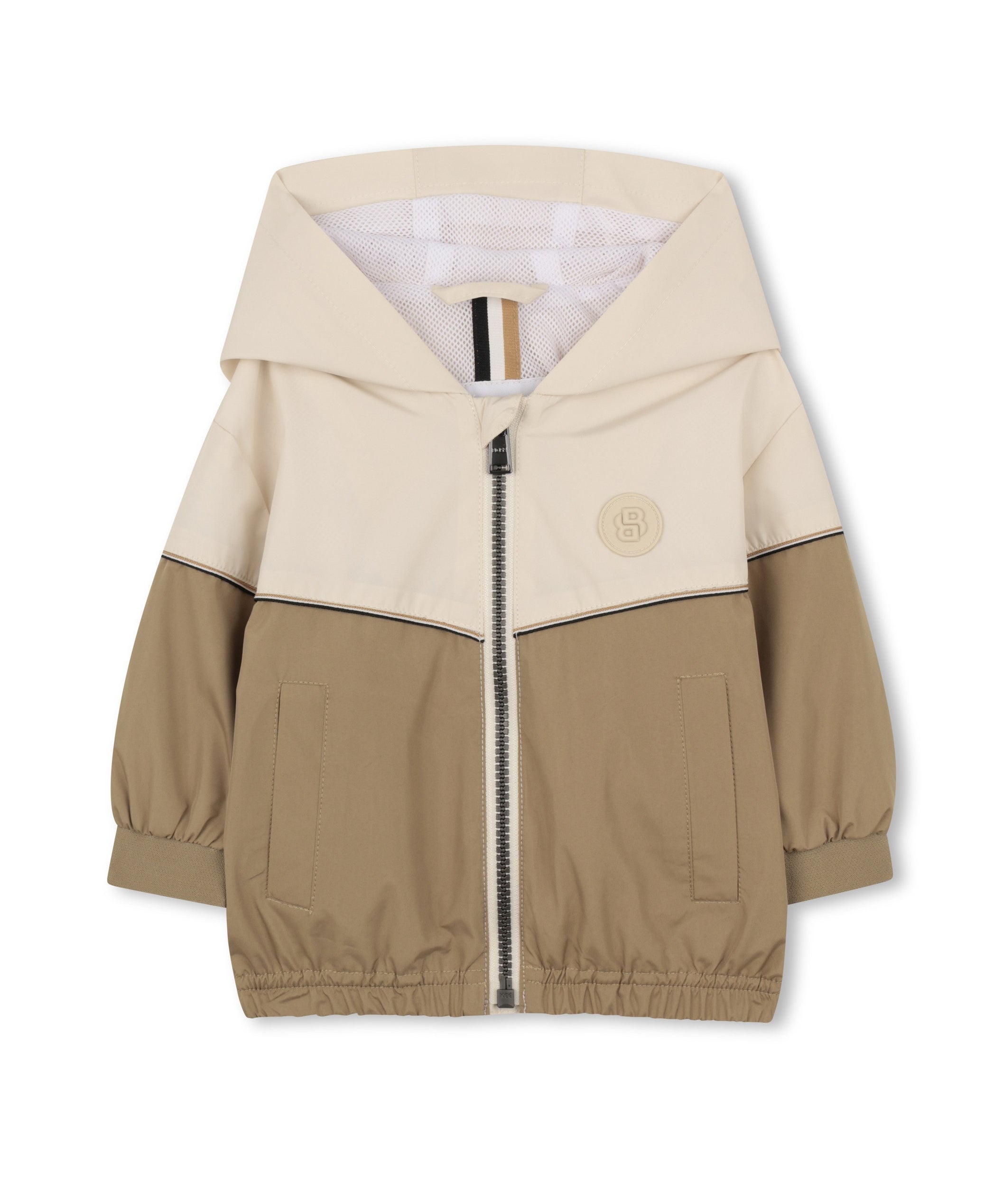 Boss Kids Giacca a Vento Beige con Cappuccio per Bambini