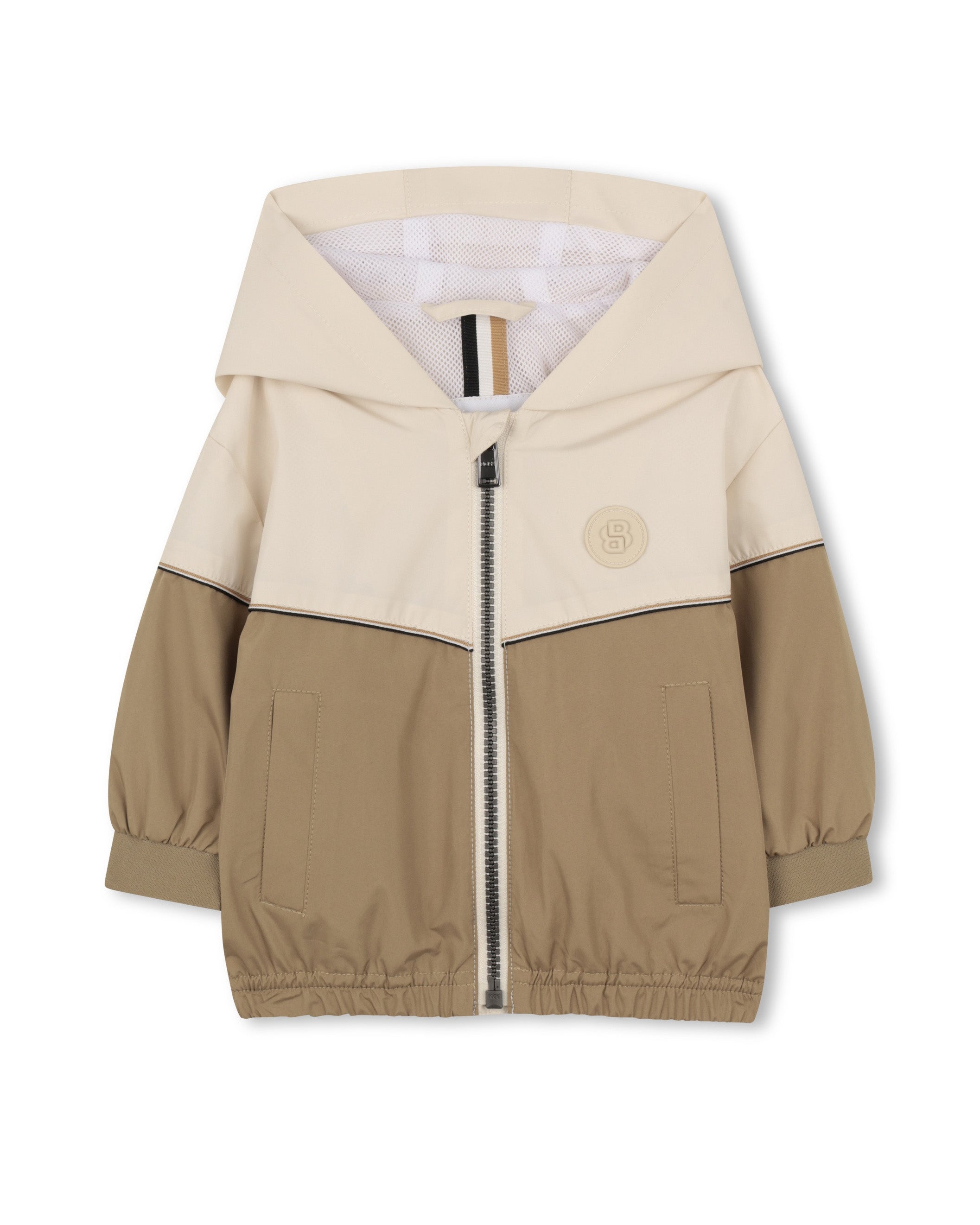 Boss Kids Giacca a Vento Beige con Cappuccio per Bambini