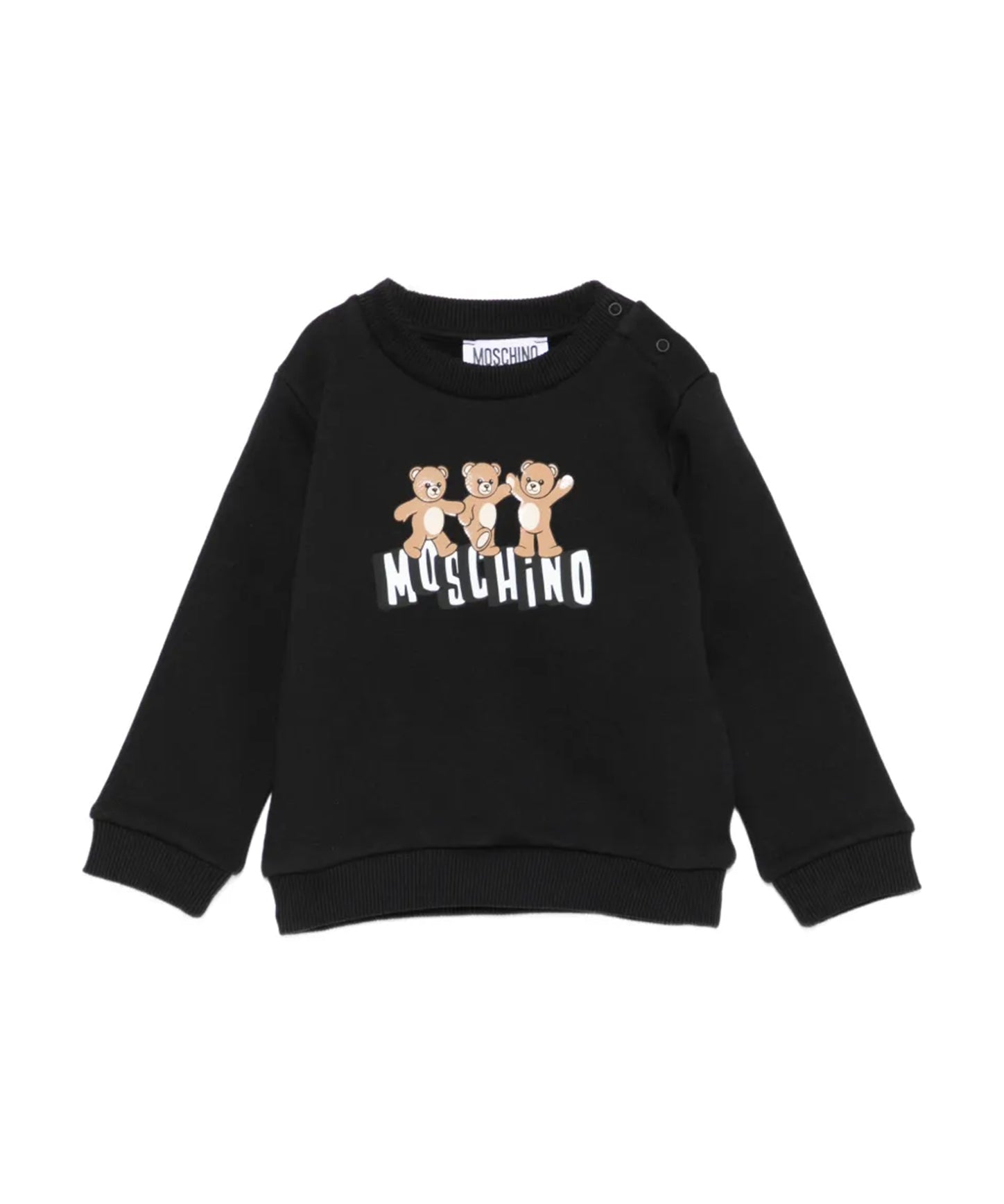 Moschino Kids Felpa Nero con Logo Teddy Bear per Neonati