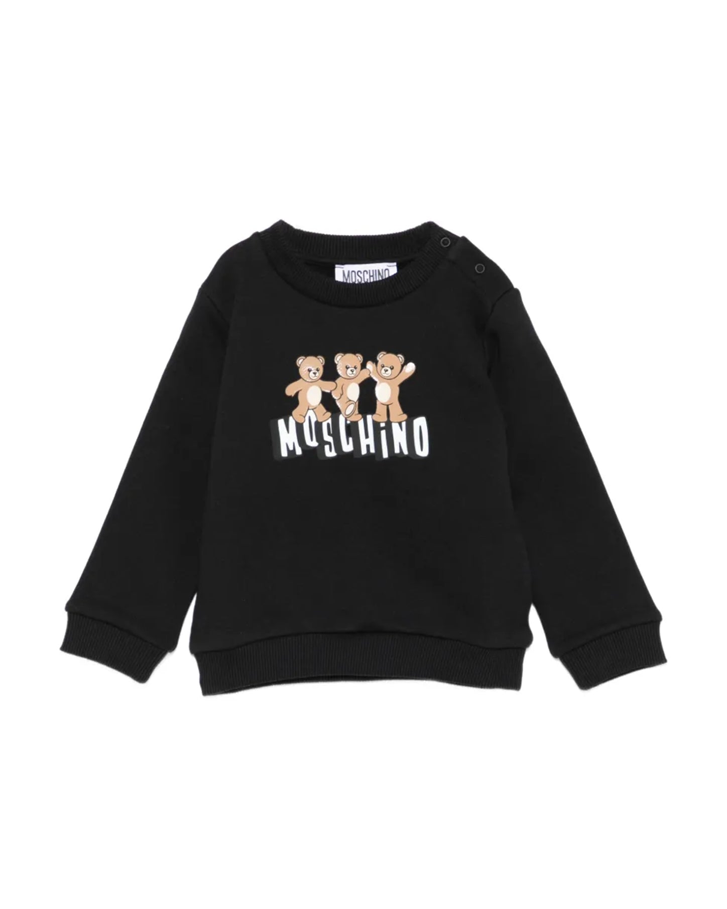 Moschino Kids Felpa Nero con Logo Teddy Bear per Neonati