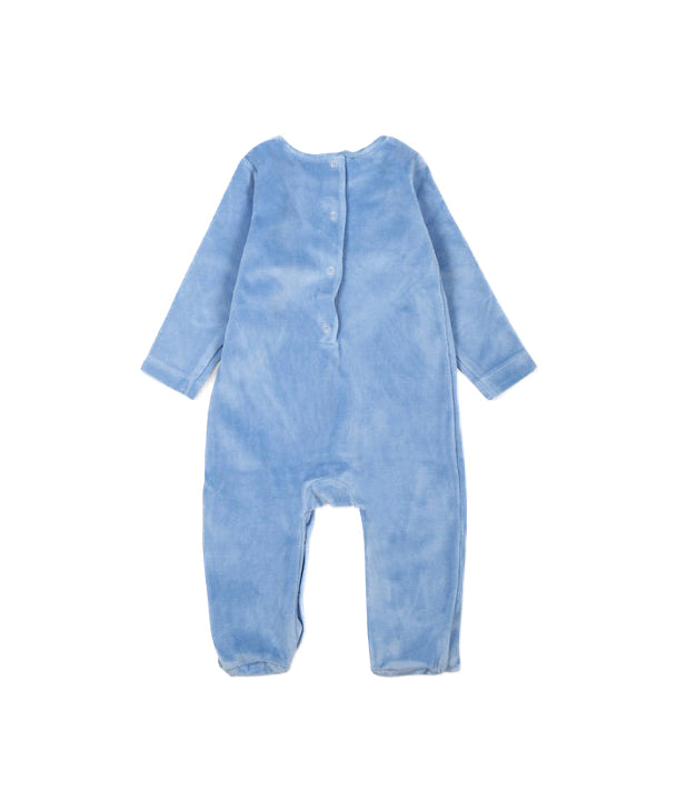 Dsquared2 Kids Tutina Celeste in Ciniglia con Stampa per Neonati (retro)