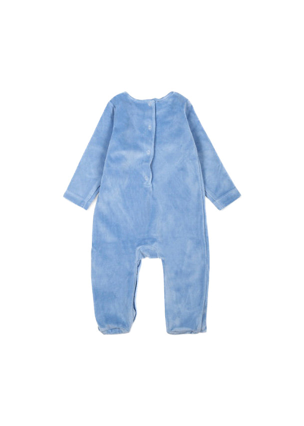 Dsquared2 Kids Tutina Celeste in Ciniglia con Stampa per Neonati (retro)