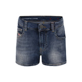 Diesel Kids Short Denim Scuro Per Bambine