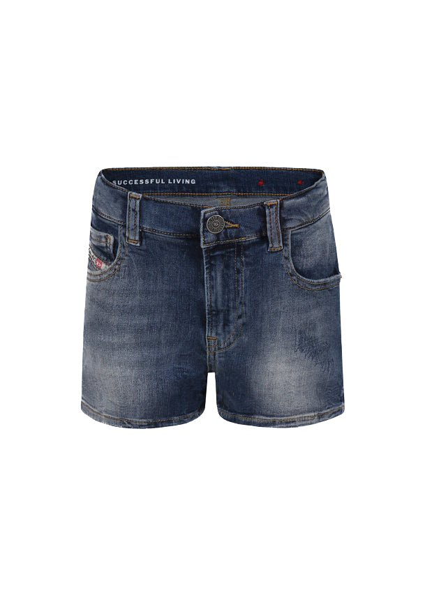 Diesel Kids Short Denim Scuro Per Bambine