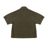 Yes London Kids Camicia Verde Militare con Tasca a Contrasto con Logo per Bambini