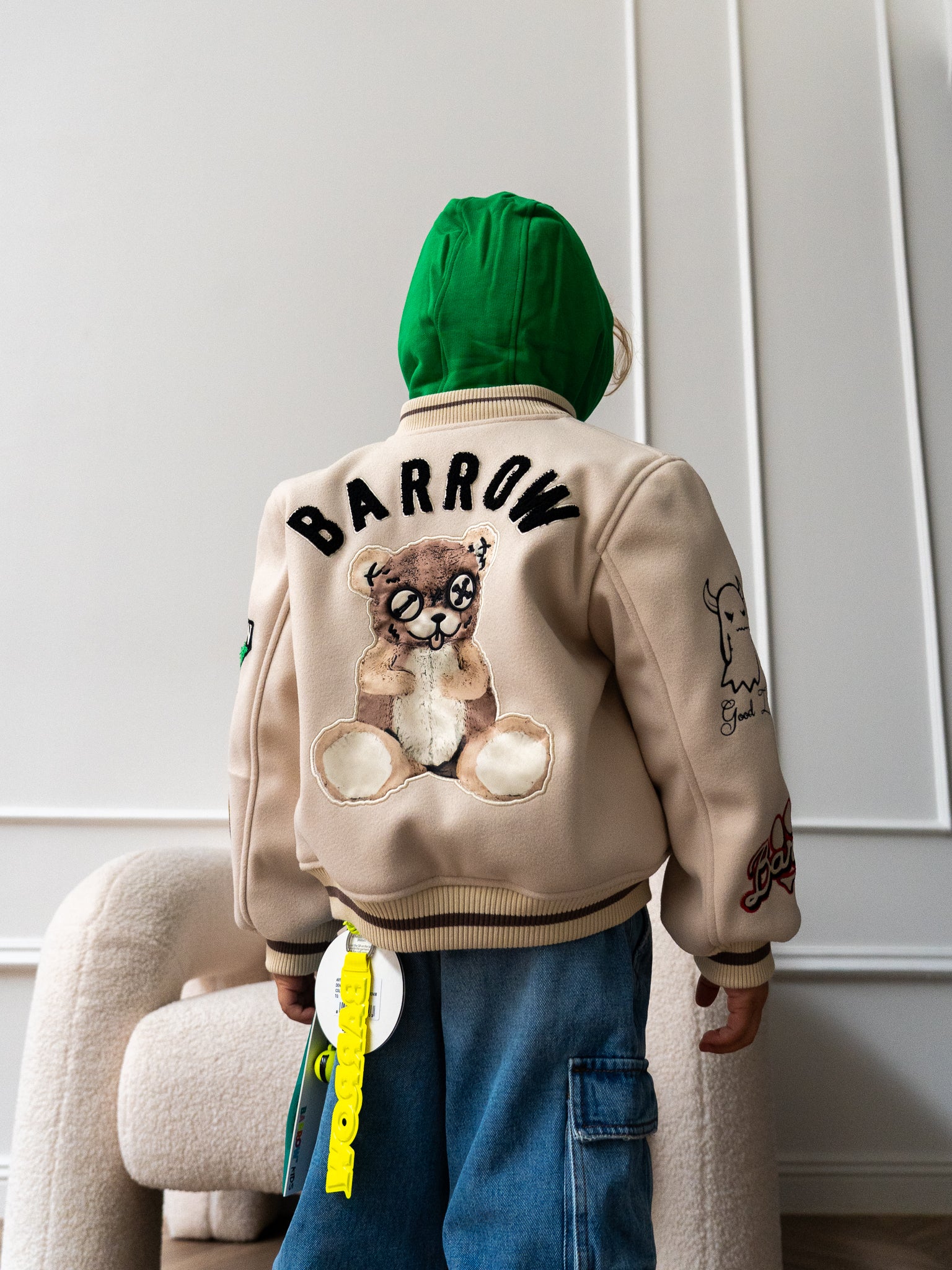 Barrow Kids Giubbino Crema con Patches per Bambini