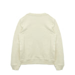 Calvin Klein Kids Felpa Panna Girocollo Ricamo Logo Frontale per Bambini