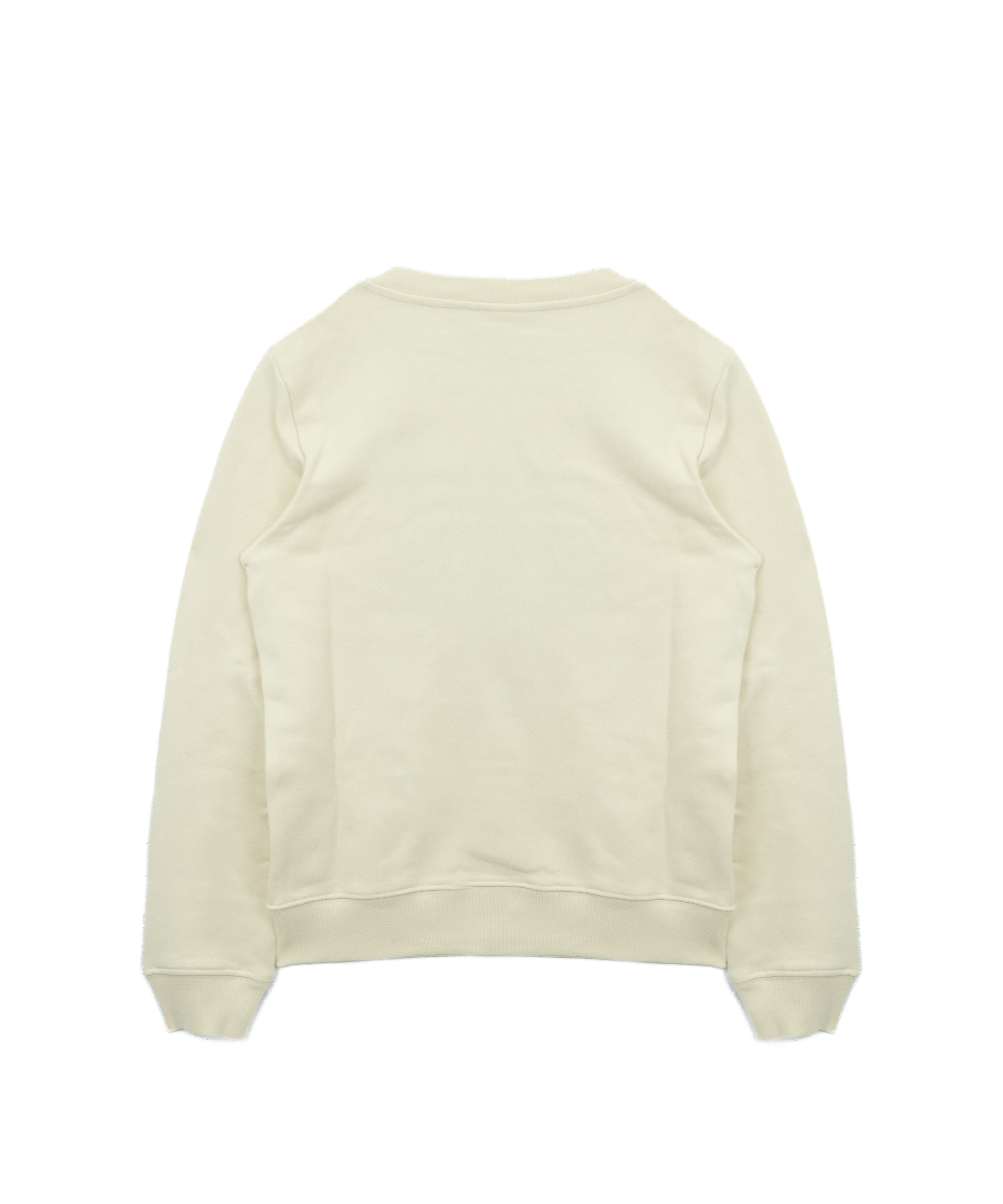 Calvin Klein Kids Felpa Panna Girocollo Ricamo Logo Frontale per Bambini