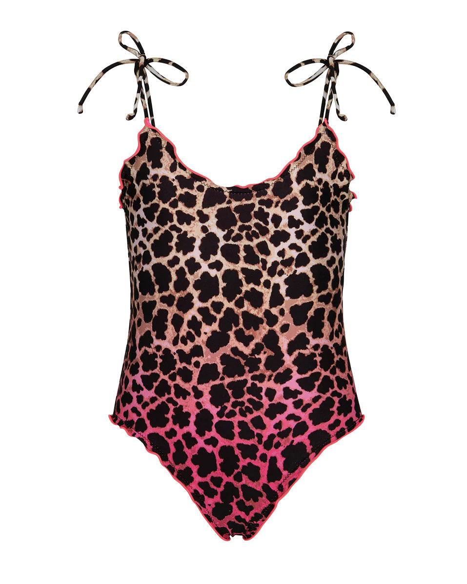 F**K Kids Costume Intero Fantasia Leopardato Rosa per Bambine