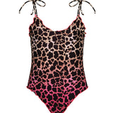 F**K Kids Costume Intero Fantasia Leopardato Rosa per Bambine